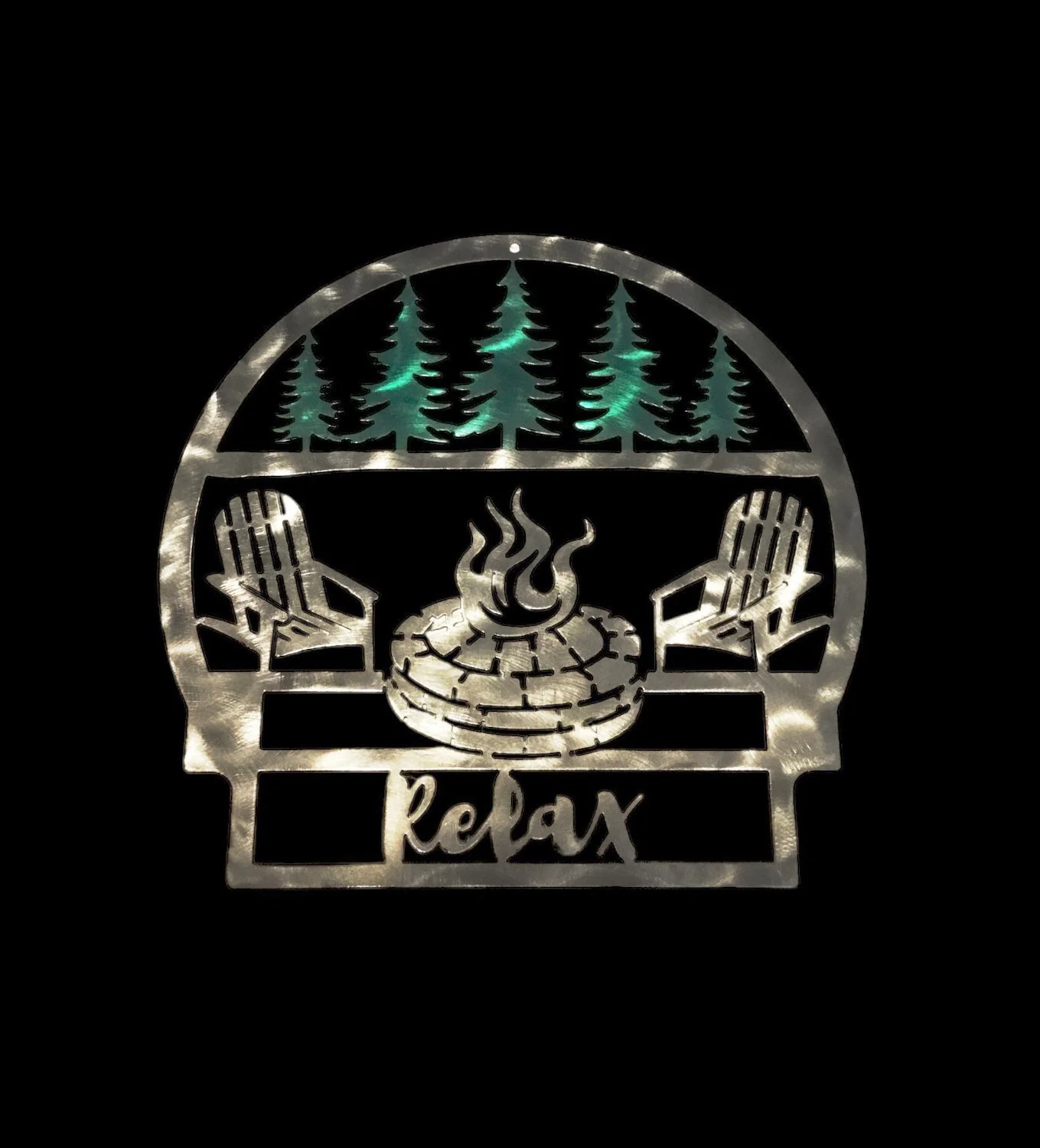 Relax Campfire Metal Sign Powder Coated
