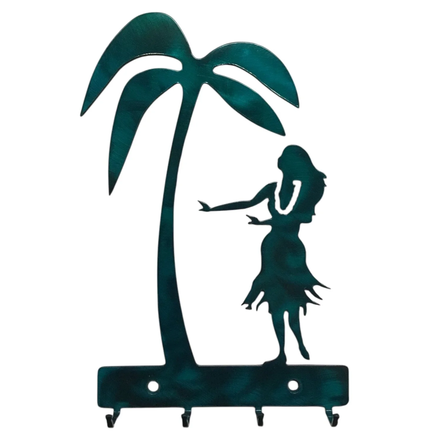 Hula girl and palm tree Metal Key Holder