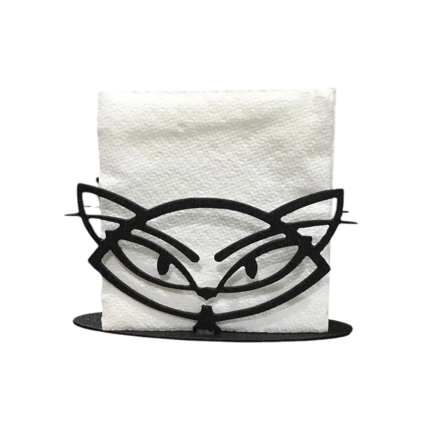 Wide eyed kitty kat Metal paper towel holder