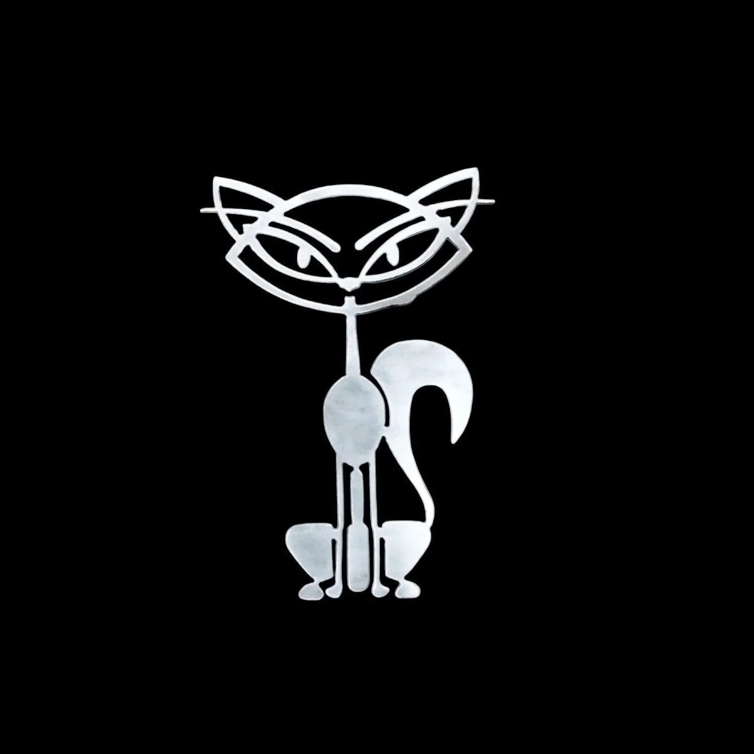 Wide Eyed Kitty Kat metal cut out