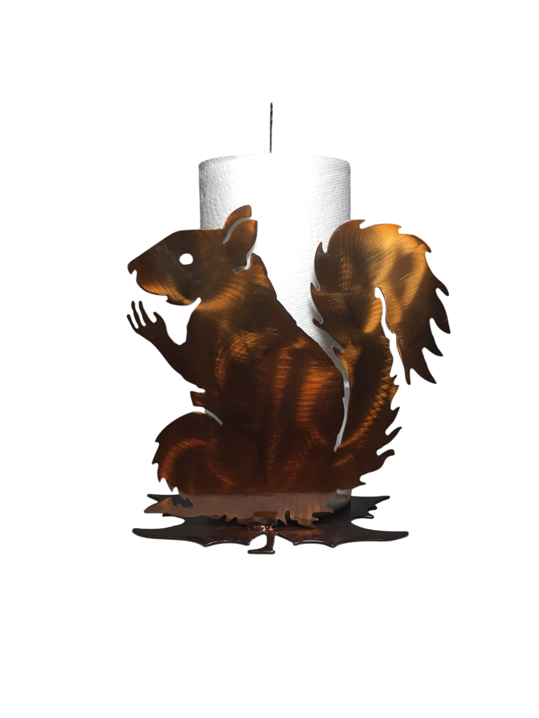 Squirrel metal paper towel holder