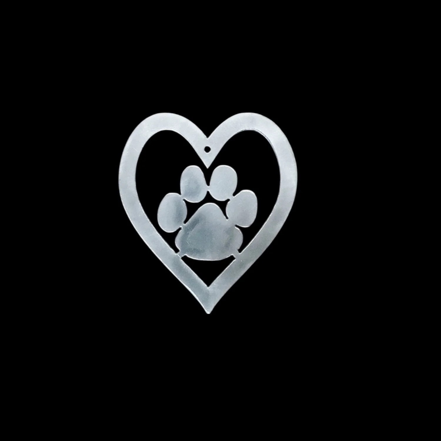 Heart with Paw Print metal cut out
