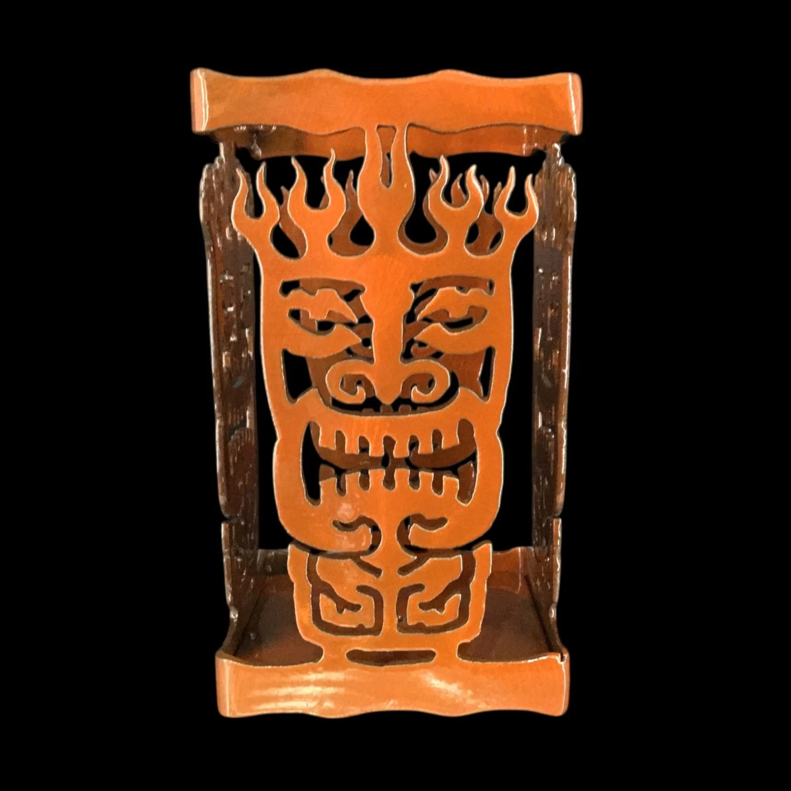 Flamed Tiki Candle Holder