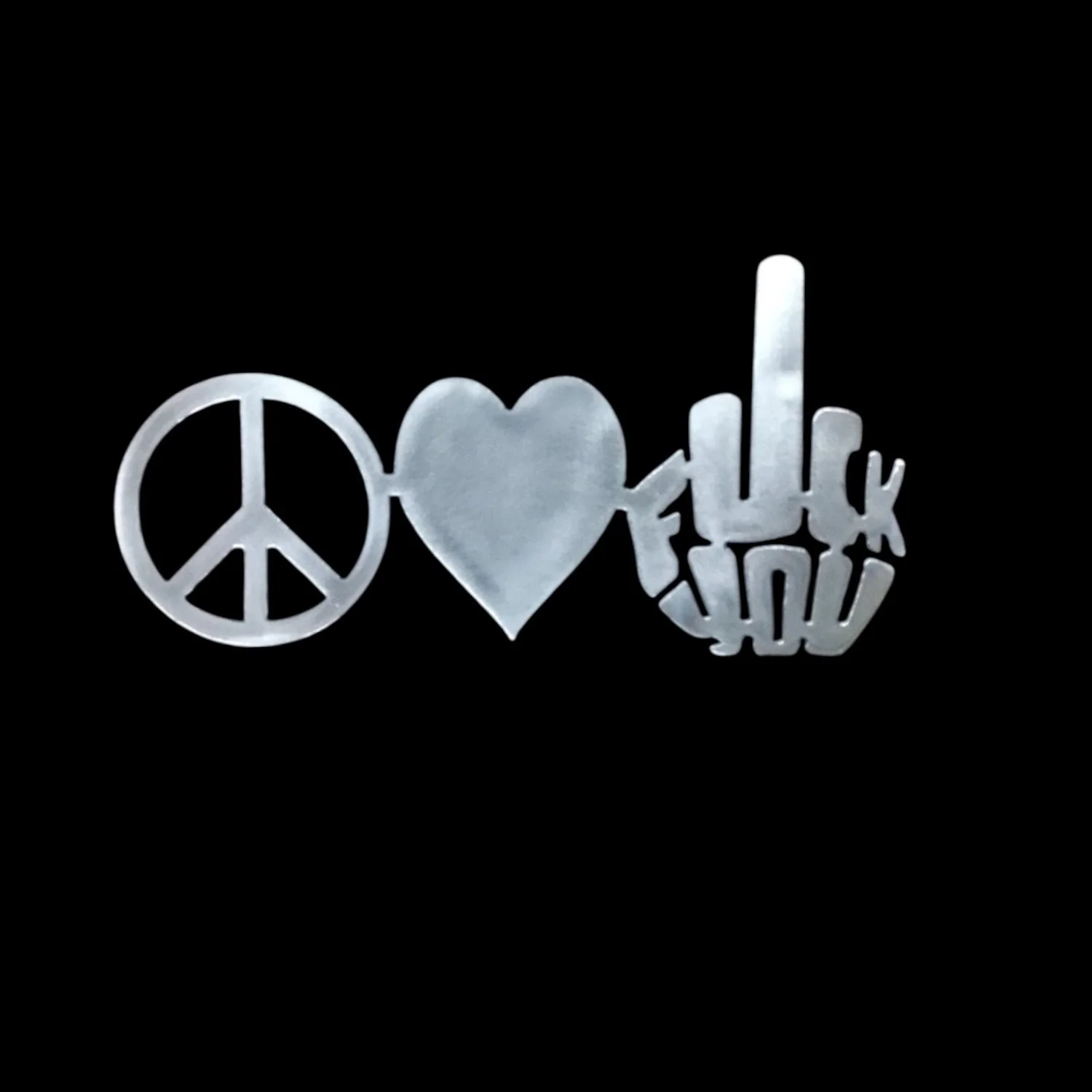 Peace Heart & F-U meat cut out