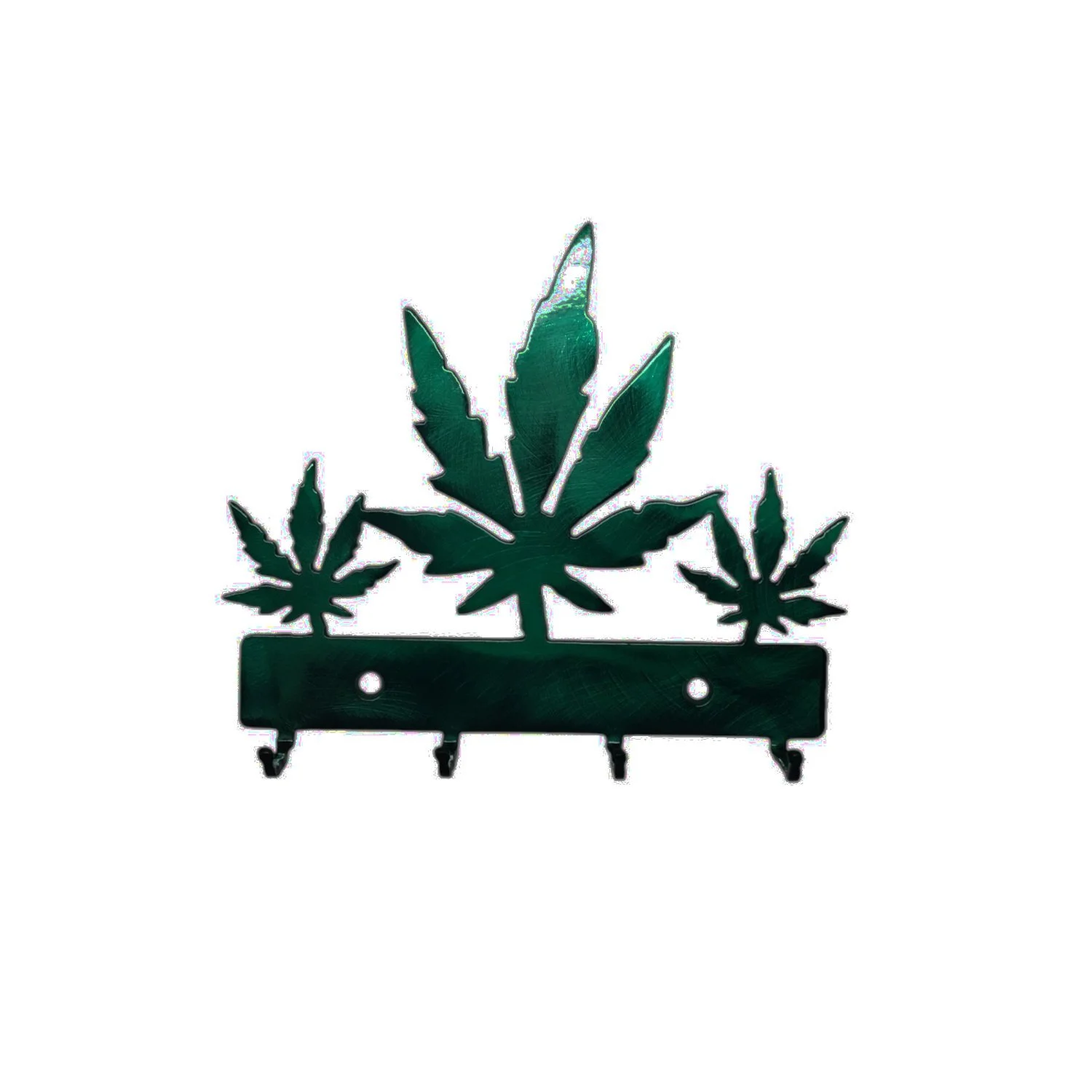 Pot leaf metal key holder
