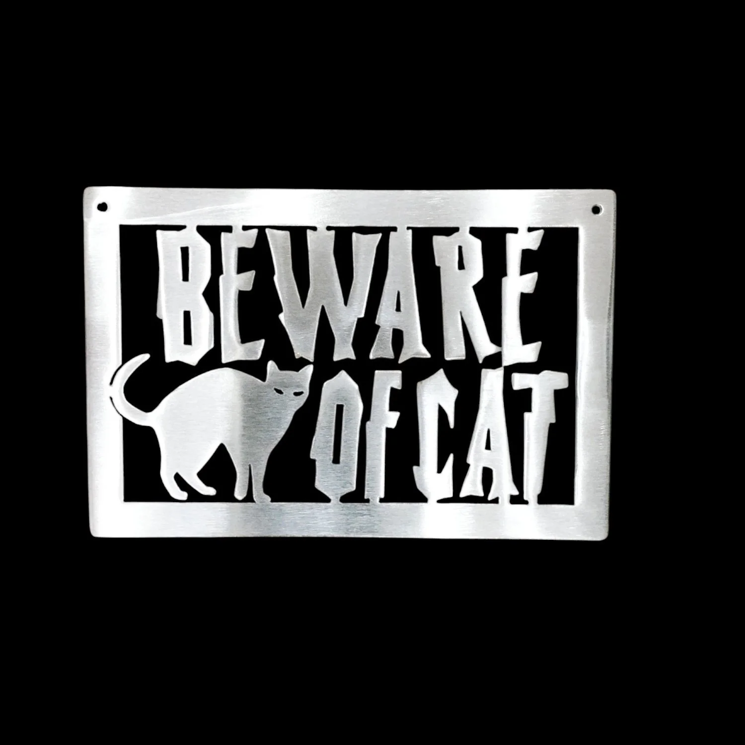 Beware of  Cat metal sign