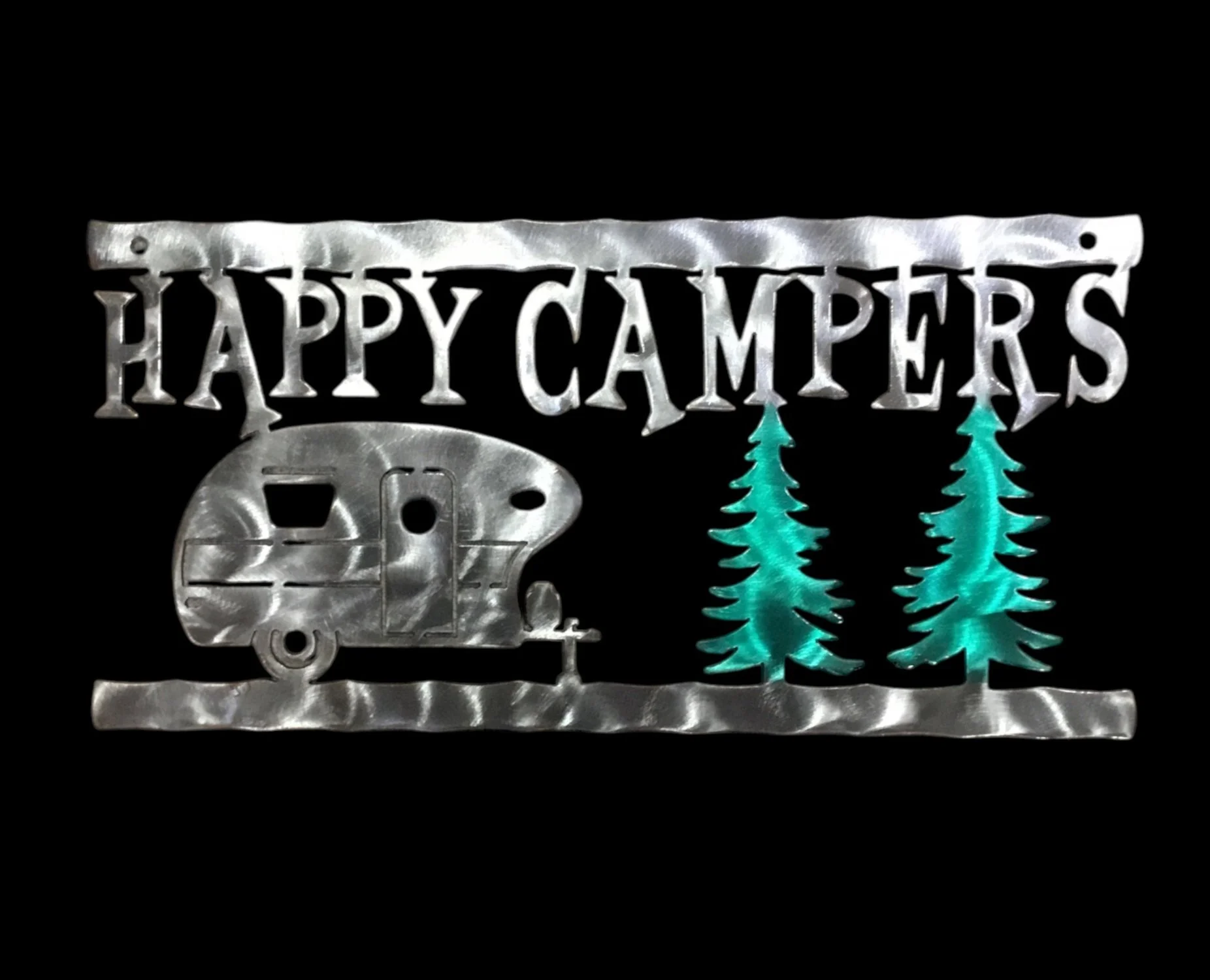 Happy Campers Metal Sign Powder Coated