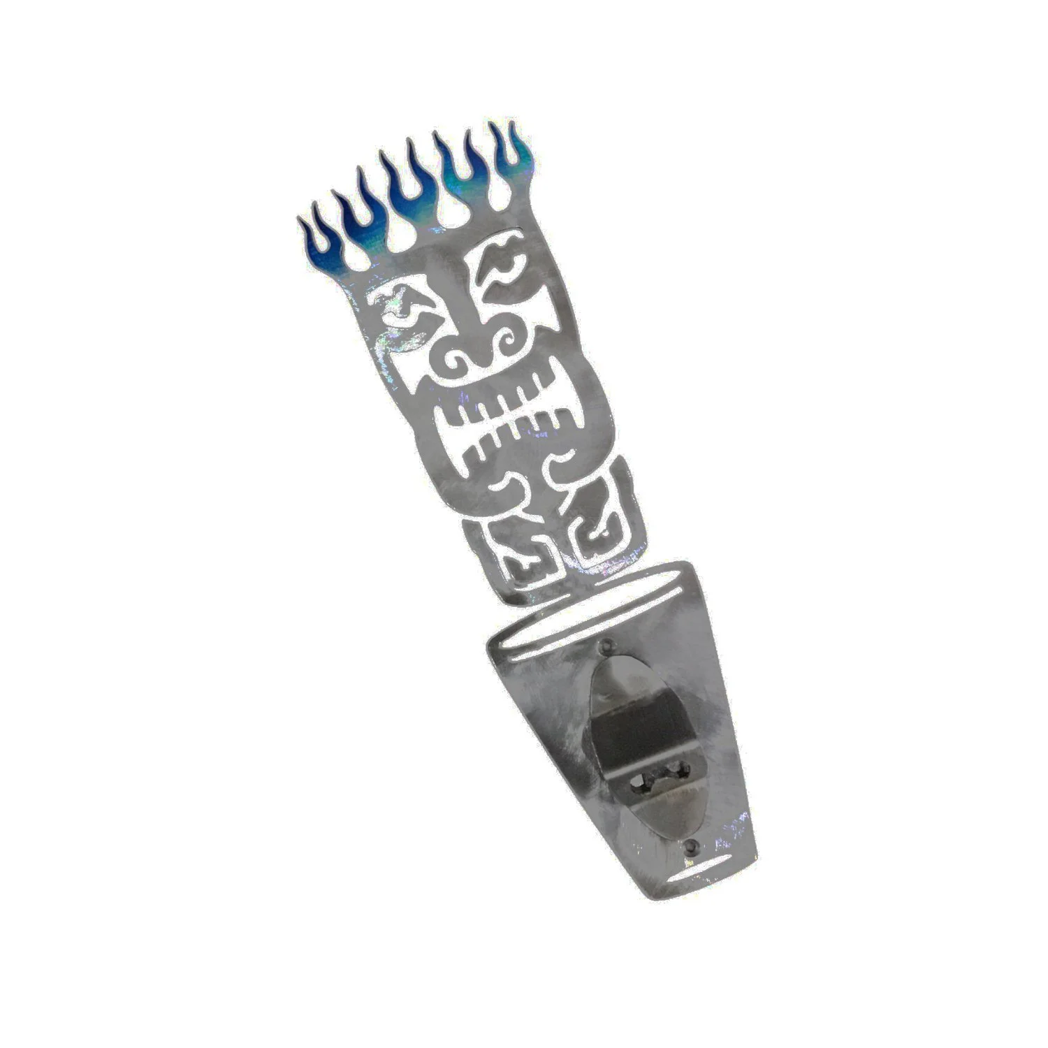 Tiki Metal Wall Mount Bottle Opener - Blue Flames