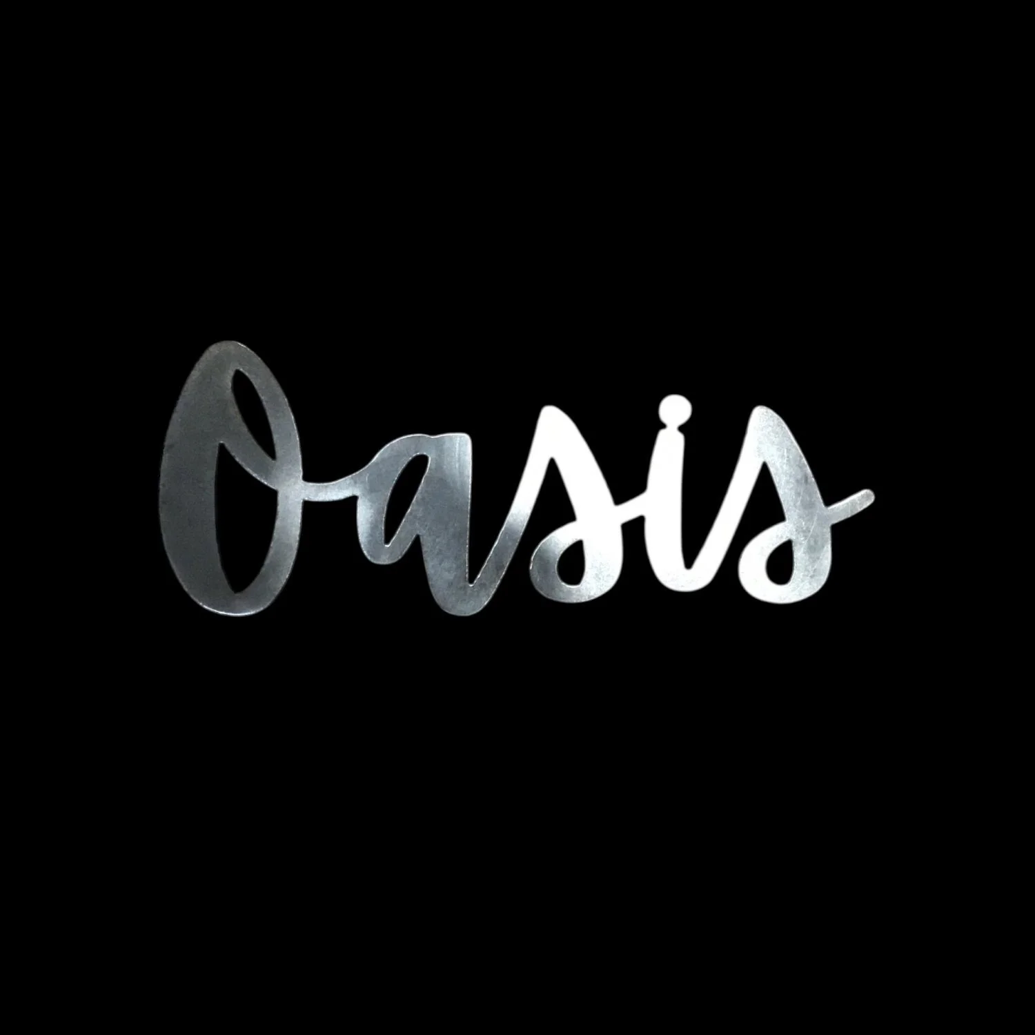 Oasis metal sign
