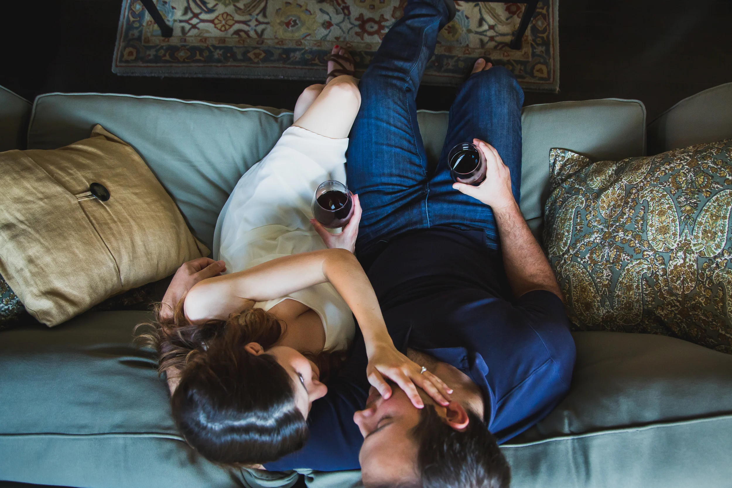 Gillian + Jason. At-home Engagement Photos