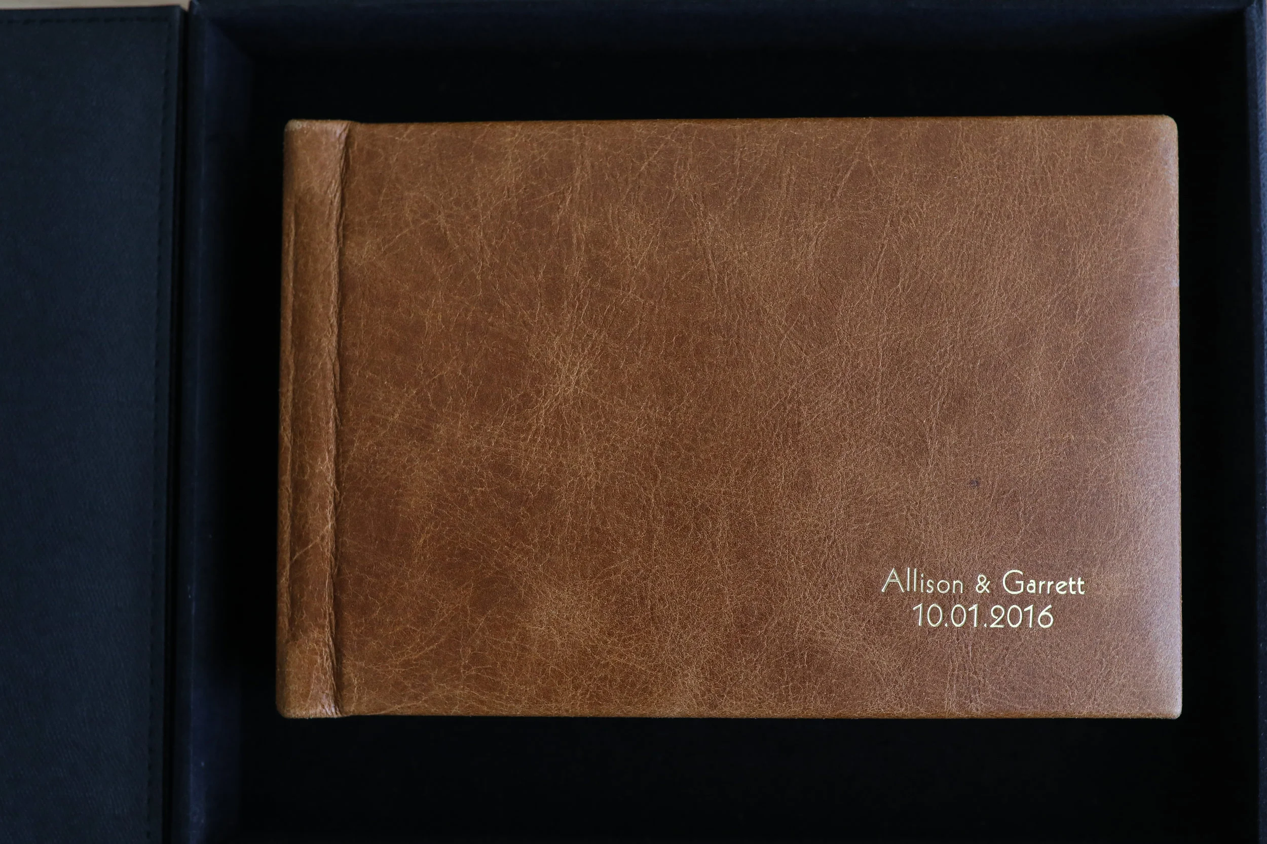 Leather Cover in Gramercy English Brown with Gold Imprint