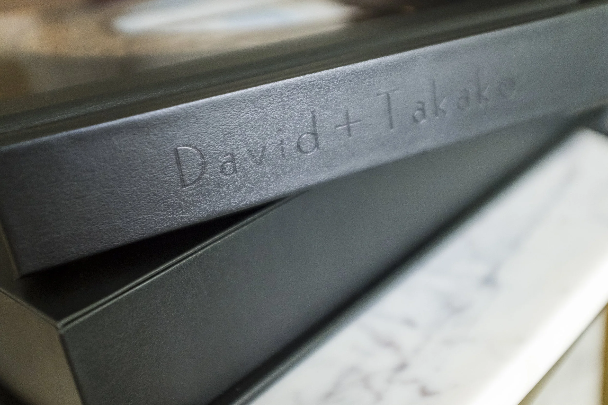 Chelsea Black Leather Spine Imprint in Black