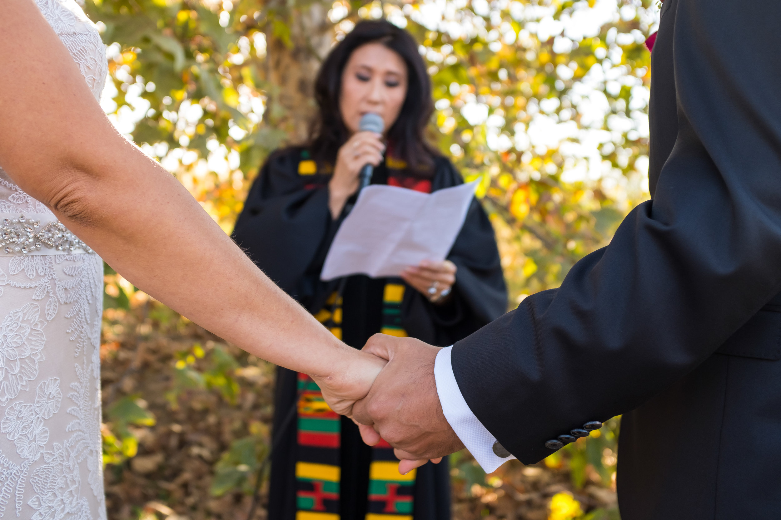 Baldwin Hills Wedding couple sharing their vows