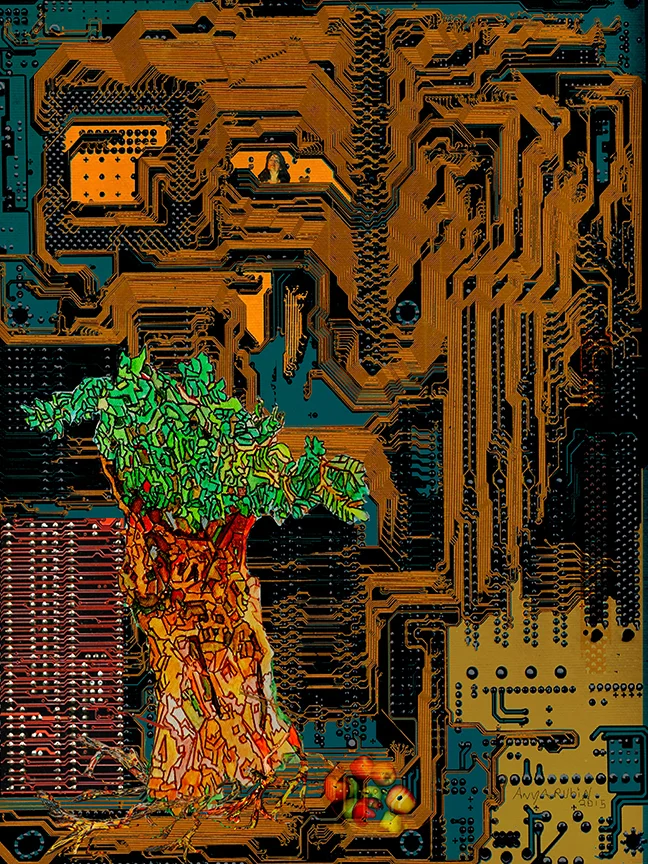 Motherboard, Production of Nature , 2015 Digital Rendering Light Box 24 1/2 x 32 in.
