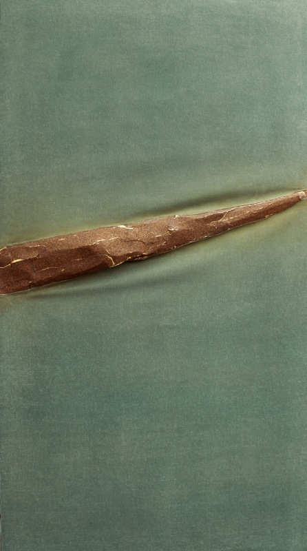 History , 2014 Dry Pigment and Sandpaper on Canvas 53 x 27 x 3 in
