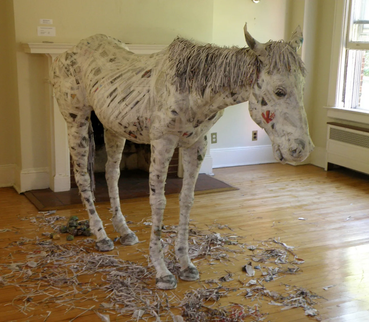 Henry, 2014 Wood, Wire, Newspaper, Tape, Glue Matte Medium 60 x 84 x 22 in.