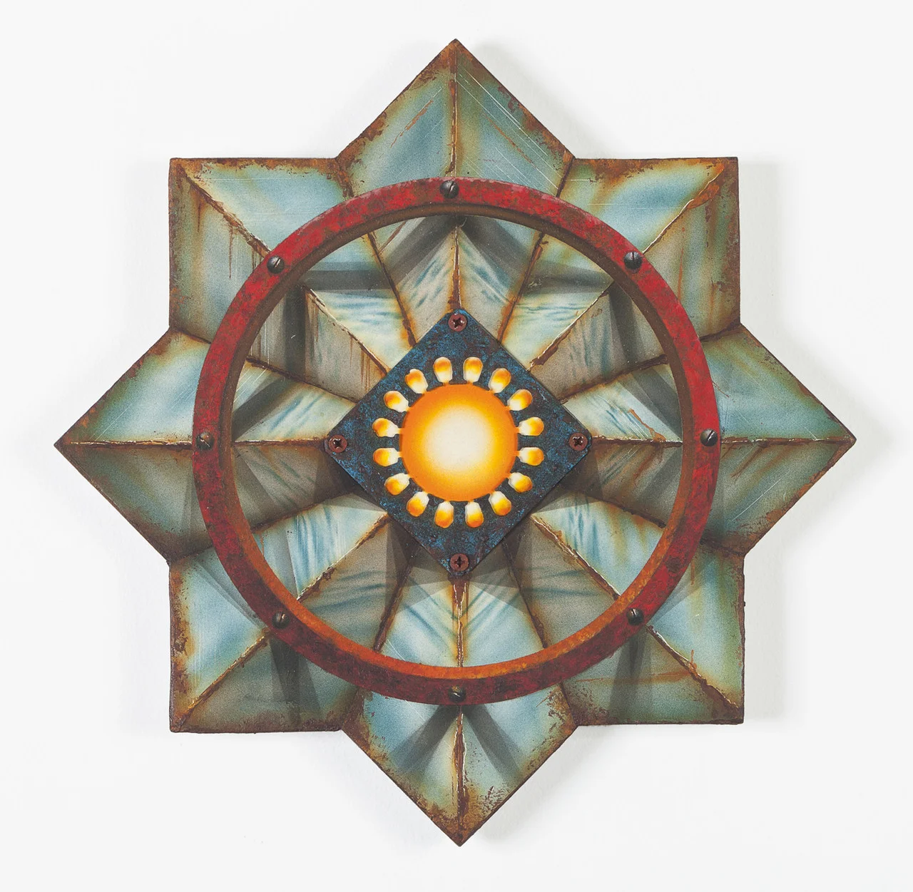 Portal to the Luminous , 2013 Acrylic, Plaster, Antique Hardware, and Wood 11 ⅞ x 11 ⅞ x ¾ in. 