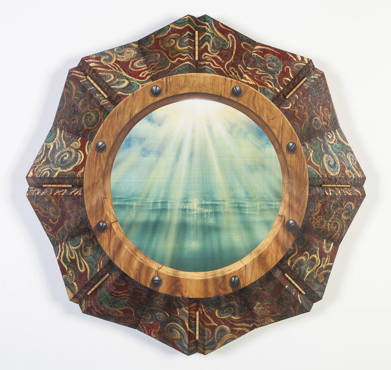 Unfolding the Luminous, 2013 Acrylic, Plaster, Panel, and Wood 34 ¾ x 34 ¾ x 2 ½ in.