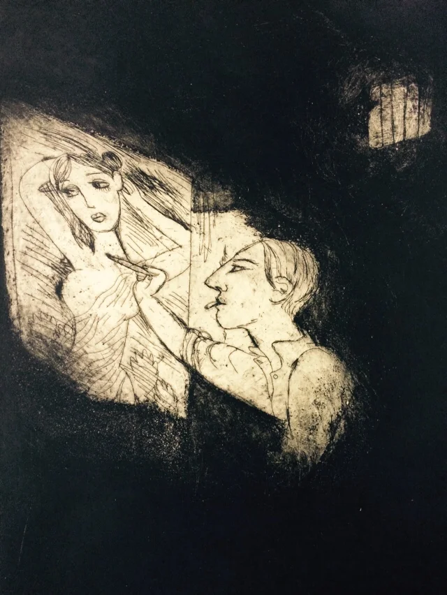 Forgers Wife , 2008 Soft Ground Etching 24 x 18 in.