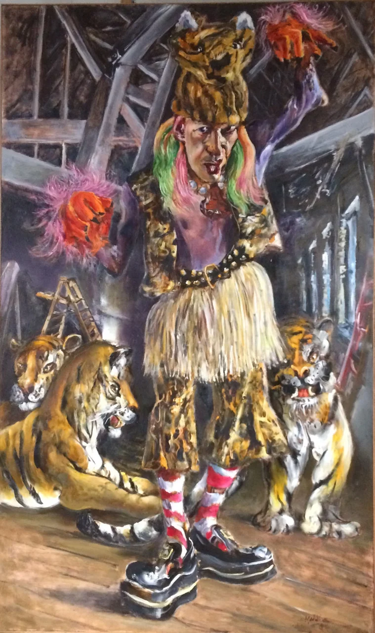 Den of Denny , 1994 Oil on Canvas 10 x 6 ft. 