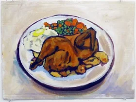 Dinner, 2010 Acrylic on Cardboard 14 x 18 in. 