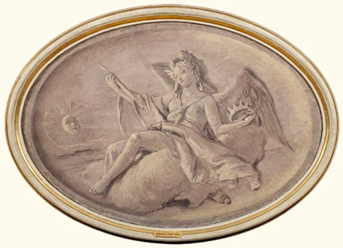An Allegory of Victory Fresco transferred to canvas, oval 26 x 38 in. 