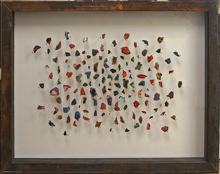Paint Samples from Every Subway Station in Manhattan , 2013 Paint, Handmade Frame 27 x 33 x 3 in.