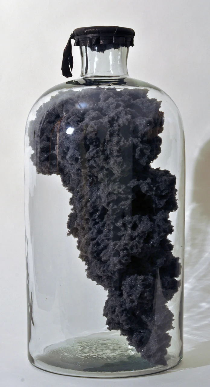 Cloud , 2014 Sponge foam, glass bottle, leather 18 x 8.5 x 8.5 in. 