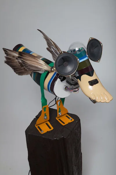 Duck , 2015 Found Materials, Electronics, Wood and Metal 23 x 15 x 8 in.