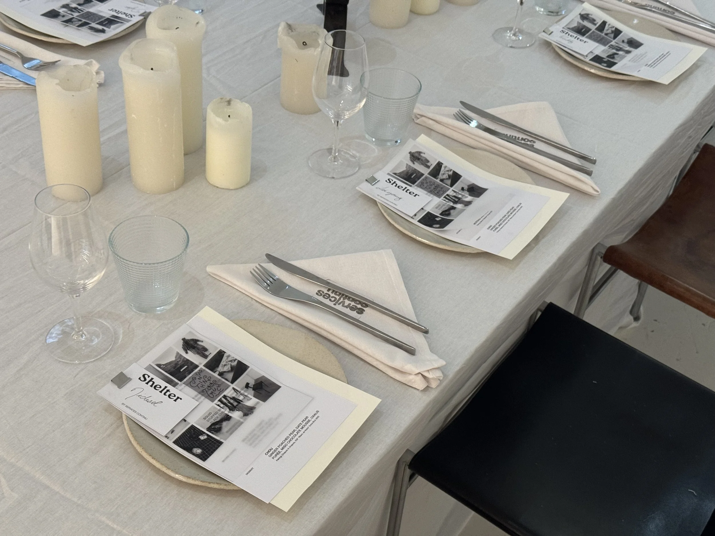 Service Continu x Shelter Magazine Menu Design