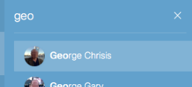 Search field and results