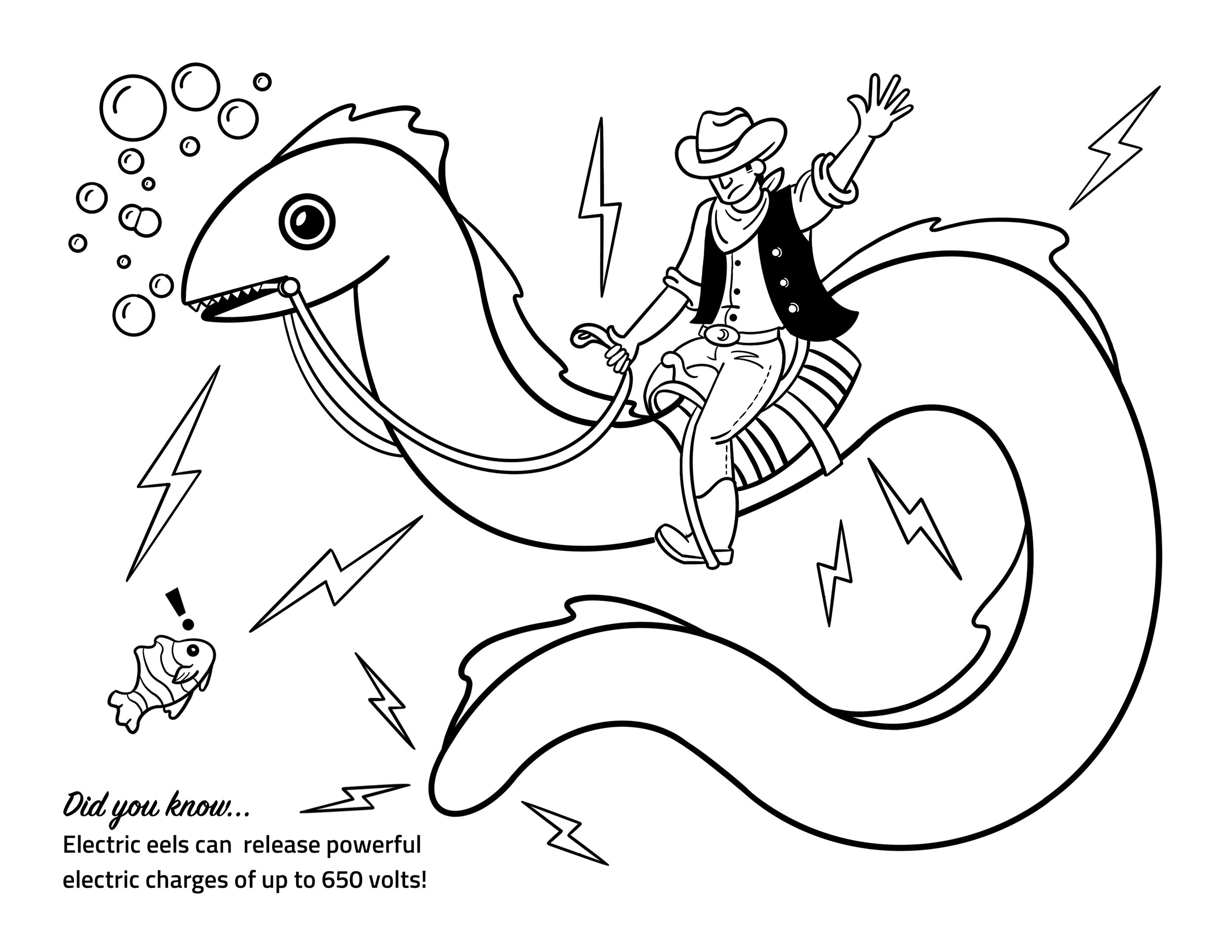 Electric Eel Coloring Activity Page