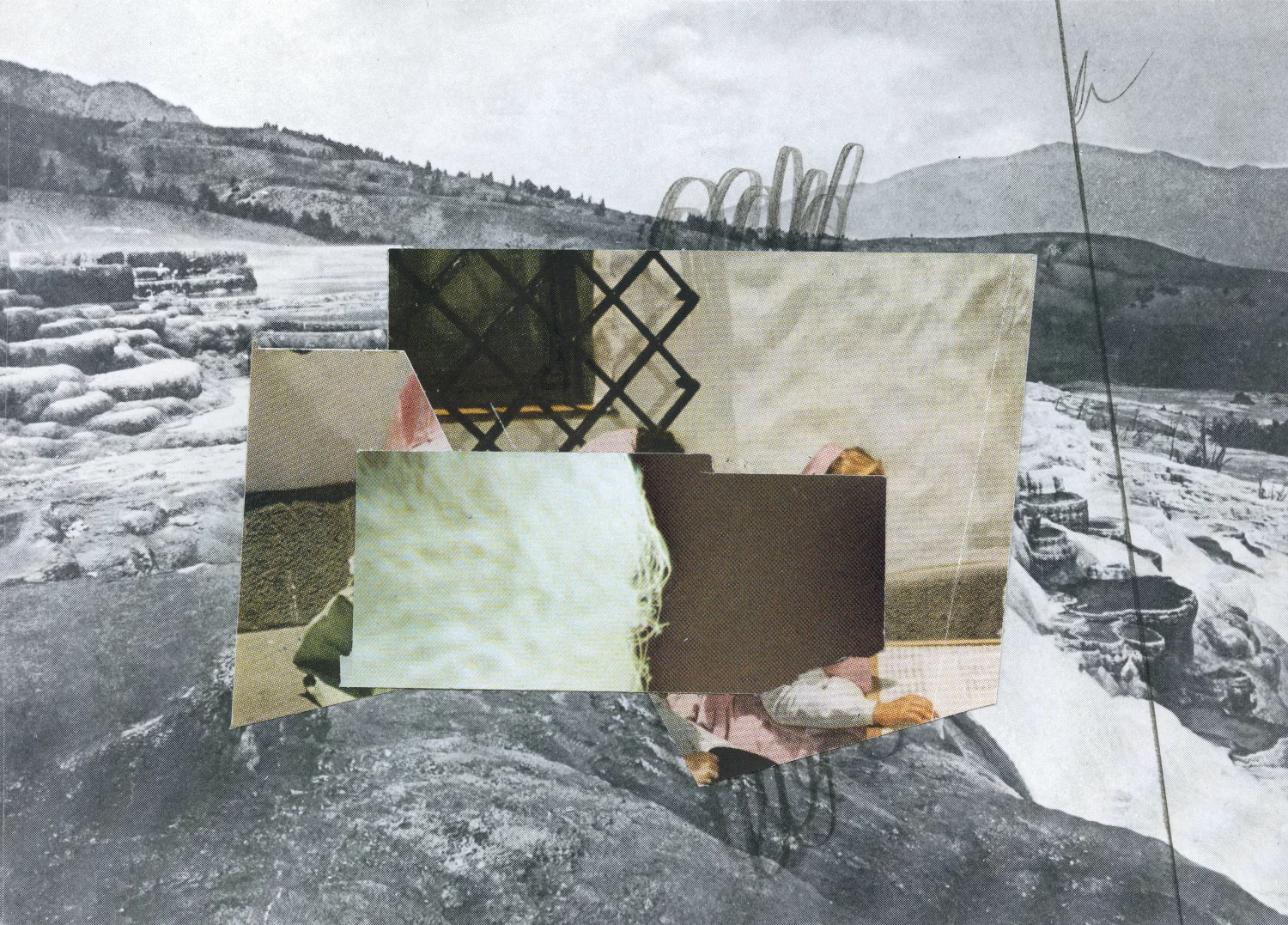 Paper collage, graphite