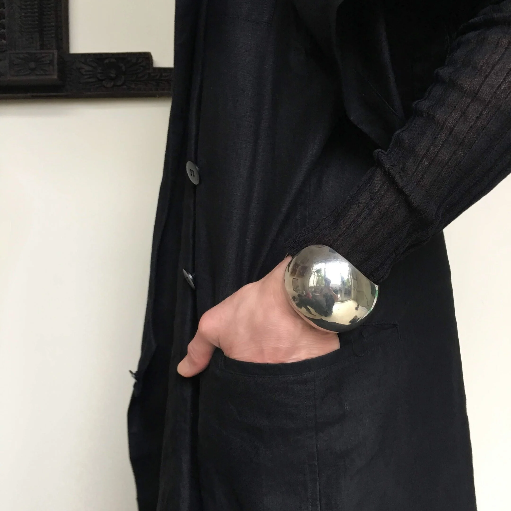 Silver Orb Bangle Set