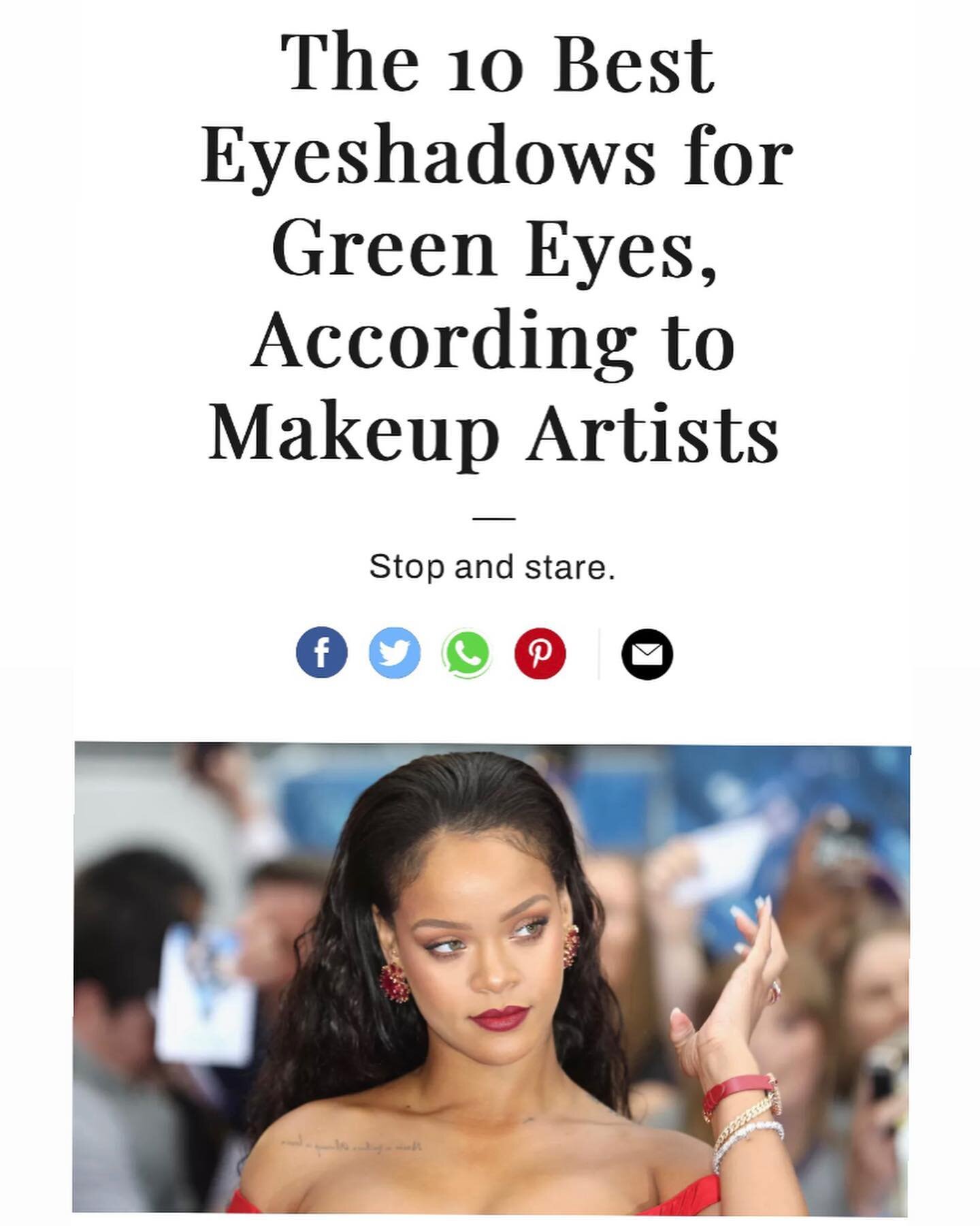 Thank you @marieclairemag and @brooke_knapp for including me in this series of features on best shadows for your eye color. The full articles are all linked in the PRESS highlight in my stories. 
#marieclaire #protips ##besteyeshadowpalette #greeneye