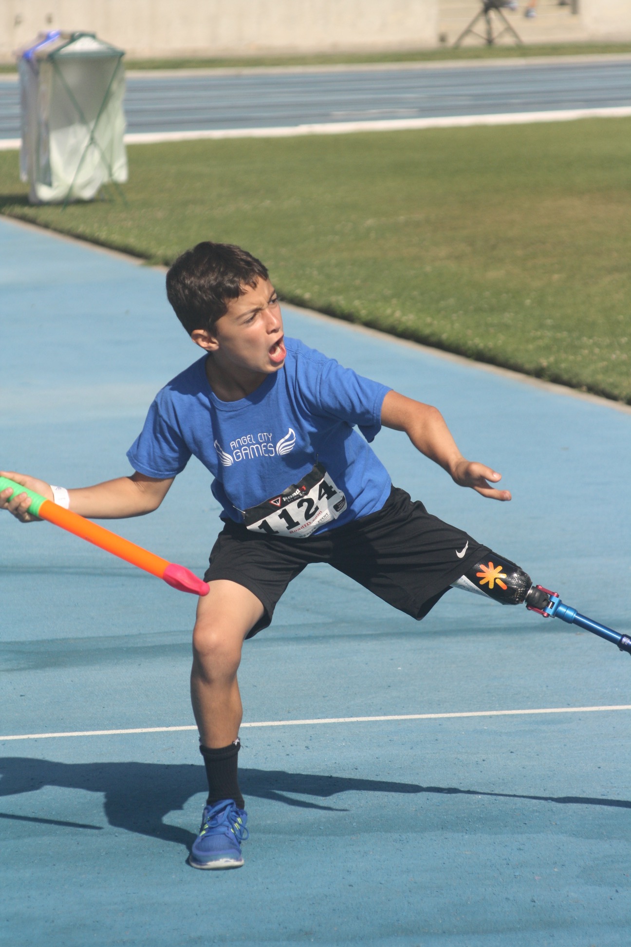 Ezra throwing the Javelin at Angel City Games