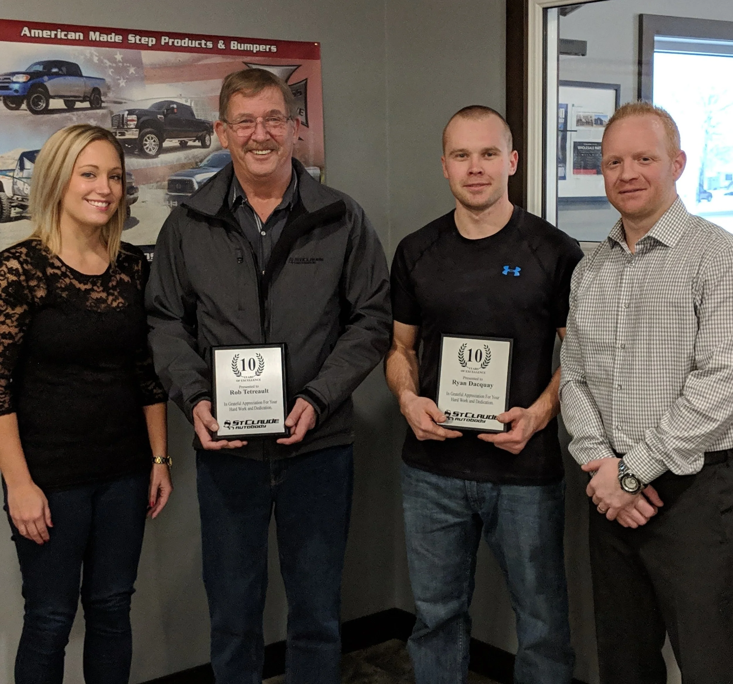Robert Tetreault and Ryan Dacquay presented with their 10 Year Anniversary Awards.