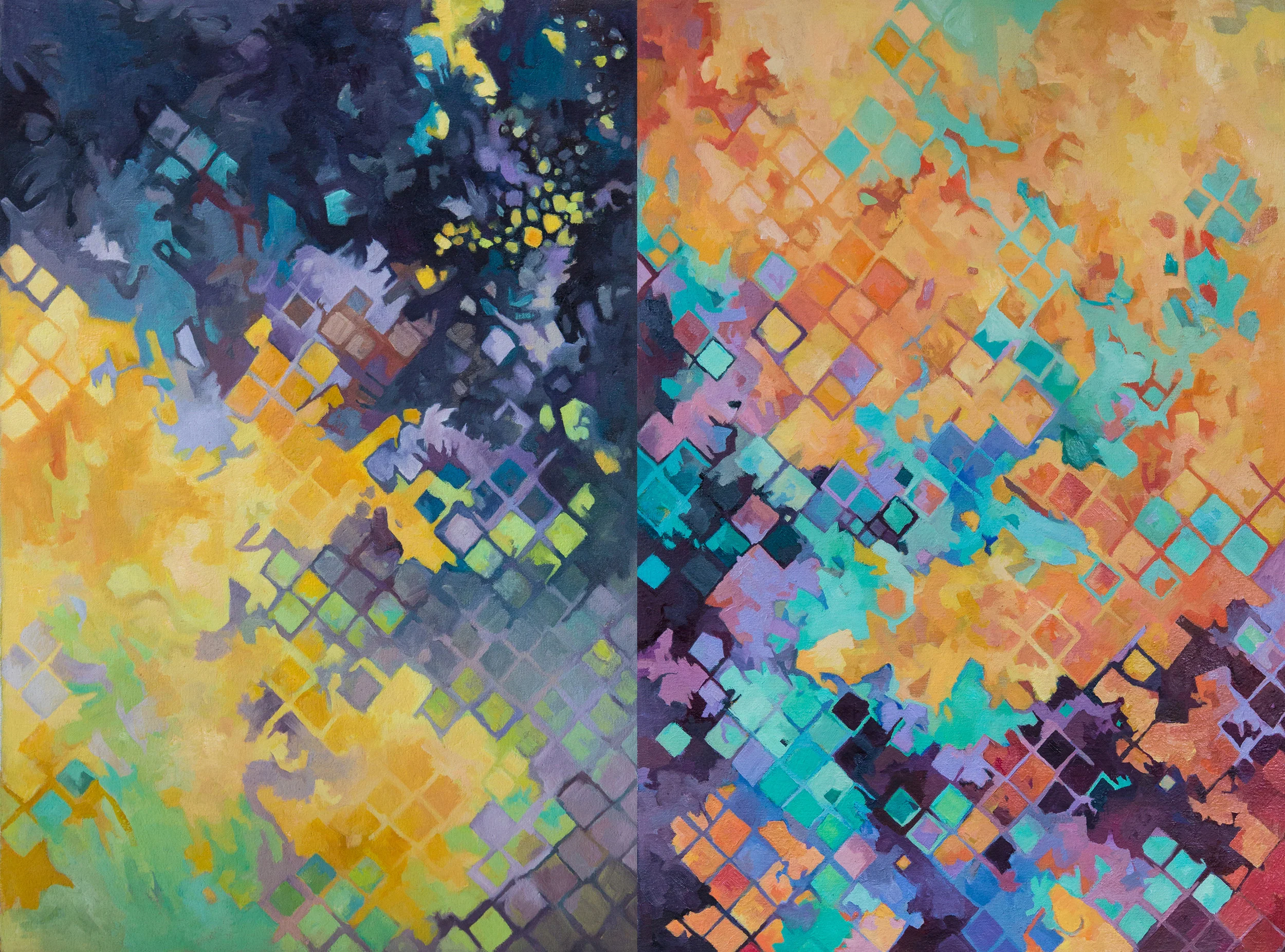 Pillar of Fire Pillar of Fire Diptych, 2018, oil on canvas, 30 x 40 inches