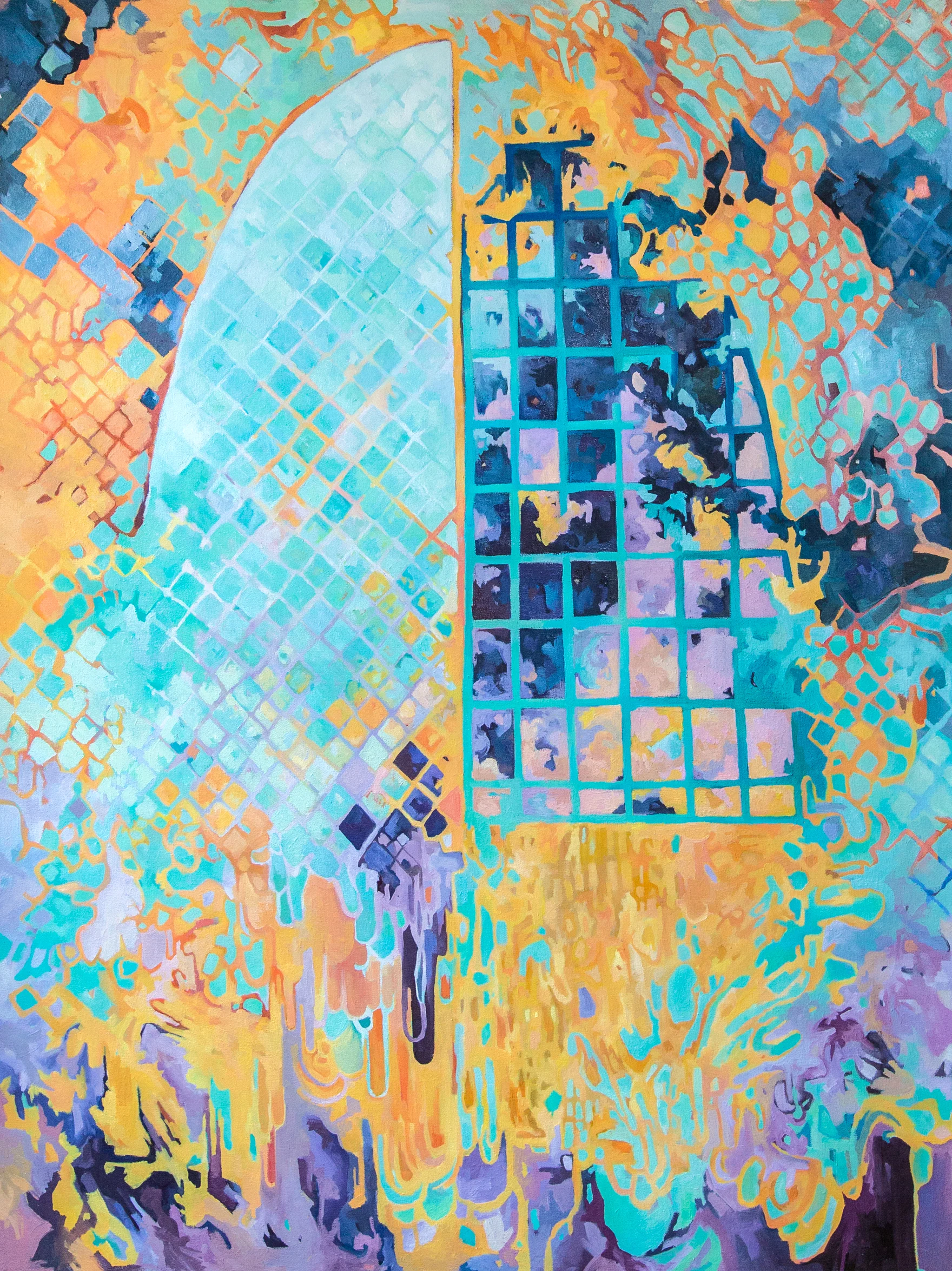 Through a High Window, 2018, oil on canvas, 47 x 36 inches