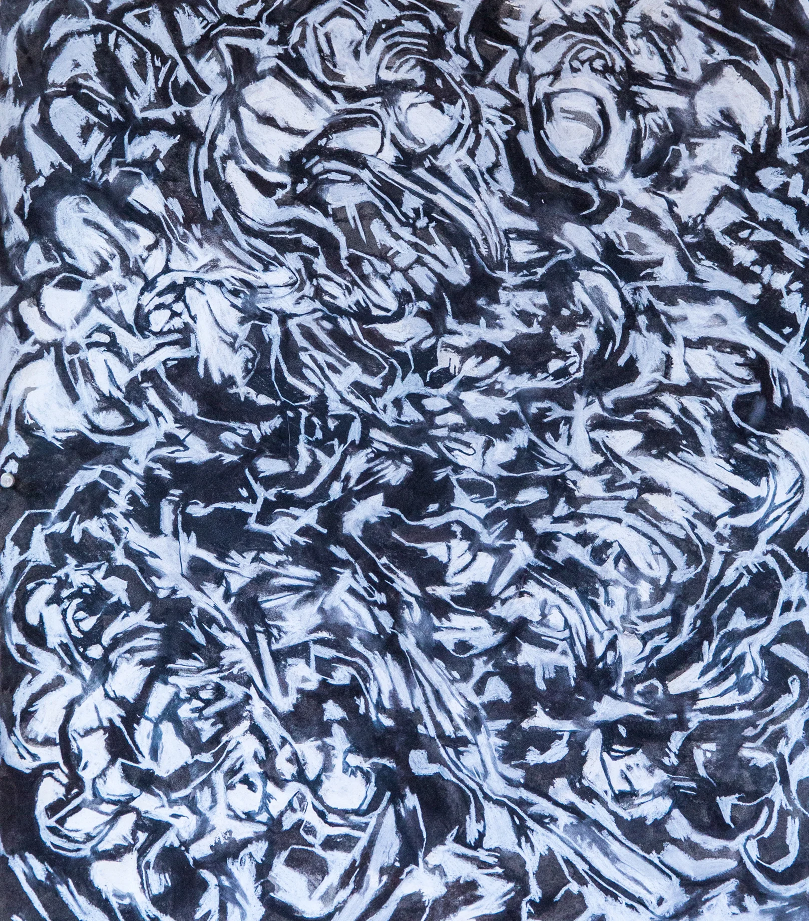She Sees Skulls, 2018, charcoal on watercolor paper, 22 x 20 inches