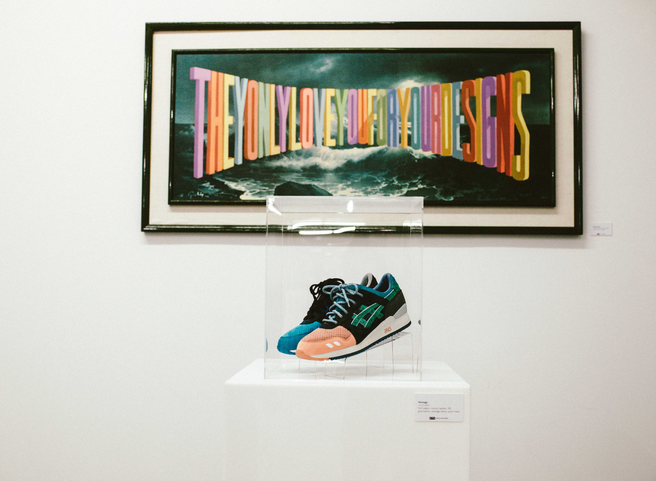 Homage by Ronnie Fieg (12-23-2015). Perf pigskin, nubuck, leather, 3M, gold leather, selvedge denim, sport mesh. / Photo: © Diane Abapo for SUSPEND Magazine.