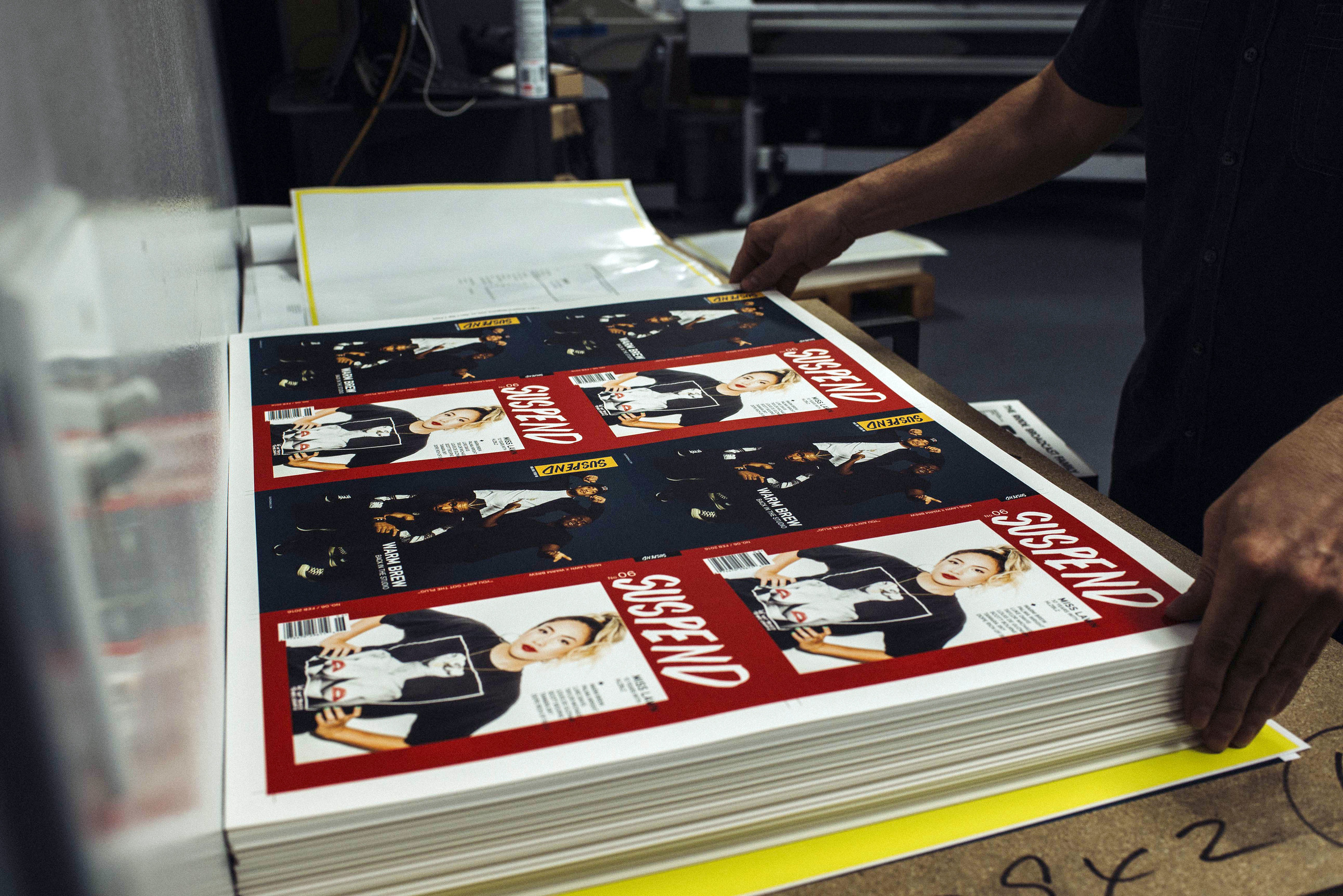  Behind-the-scenes of the printing process for SUSPEND Magazine ISSUE 06. / Photo: © Diane Abapo 
