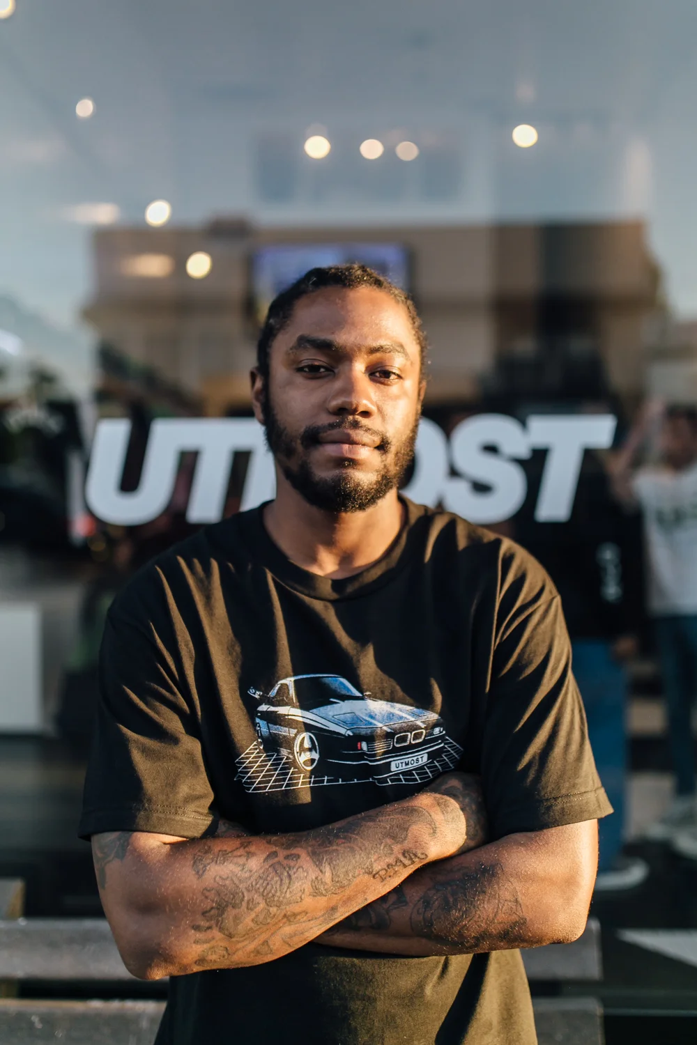  Utmost Co. Co-Founder Jermaine Edwards at the Pop-Up on Melrose Ave (April 1). &nbsp;/ Photo: © Kayla Reefer for SUSPEND Magazine.&nbsp; 