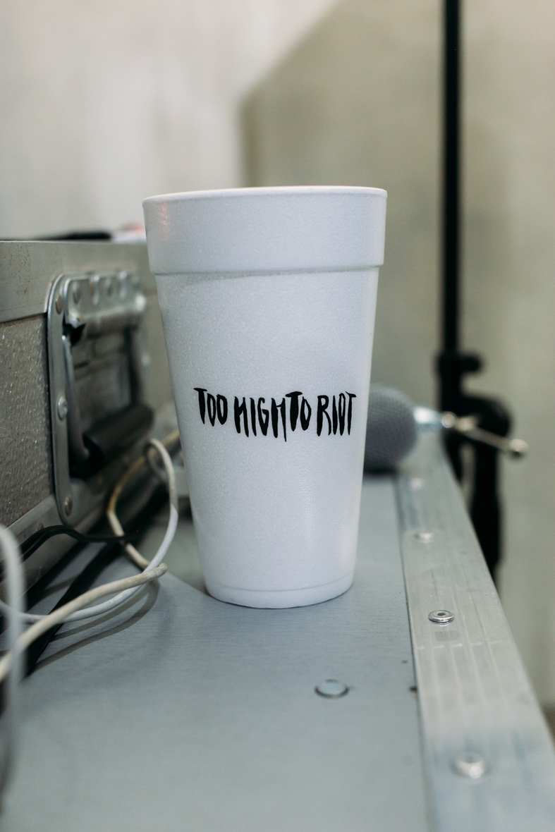  Too High to Riot commemorative cups at FIENDSHOP LA (April 2) on Melrose. /&nbsp;Photo: © Kayla Reefer for SUSPEND Magazine 