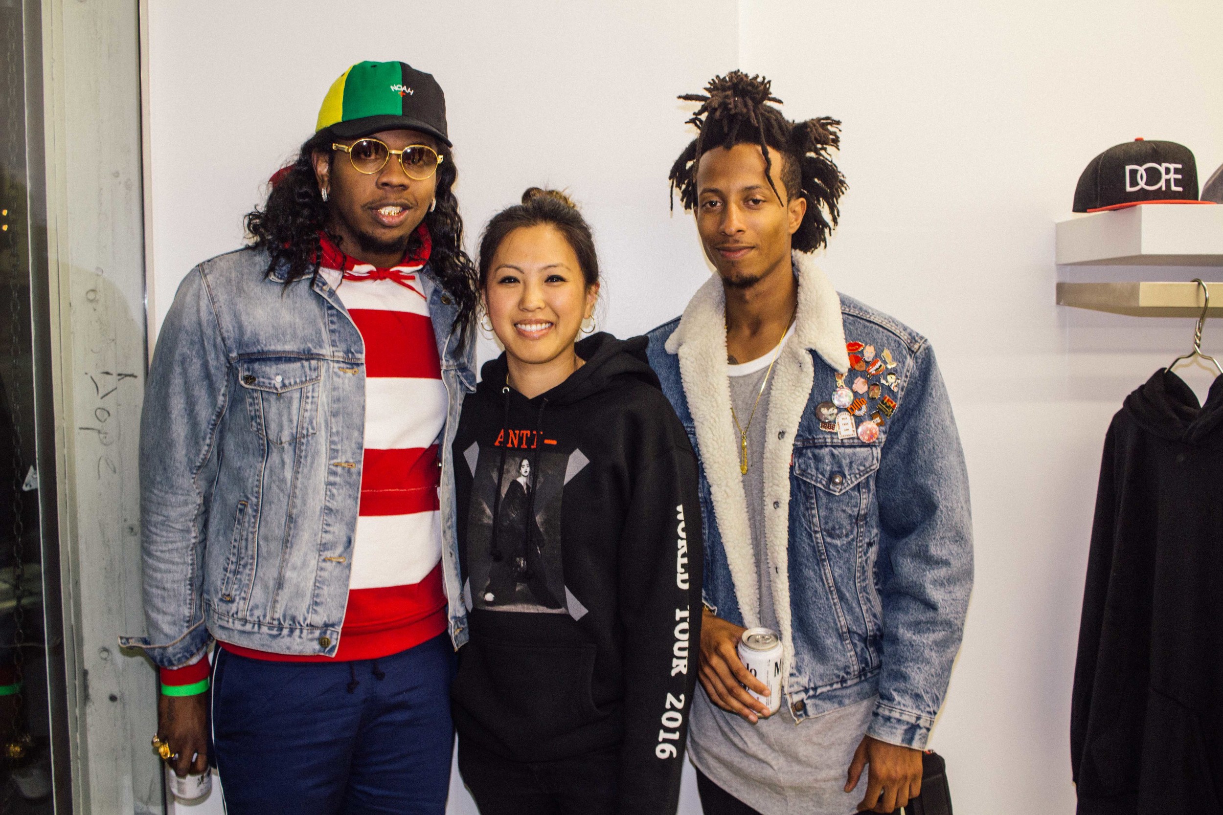  (L-R) Trinidad James, Diane Abapo and Kurtis Asberry at "Dope After Hours" with DOPE x Modelo™ /&nbsp;Photo: © SUSPEND Magazine 