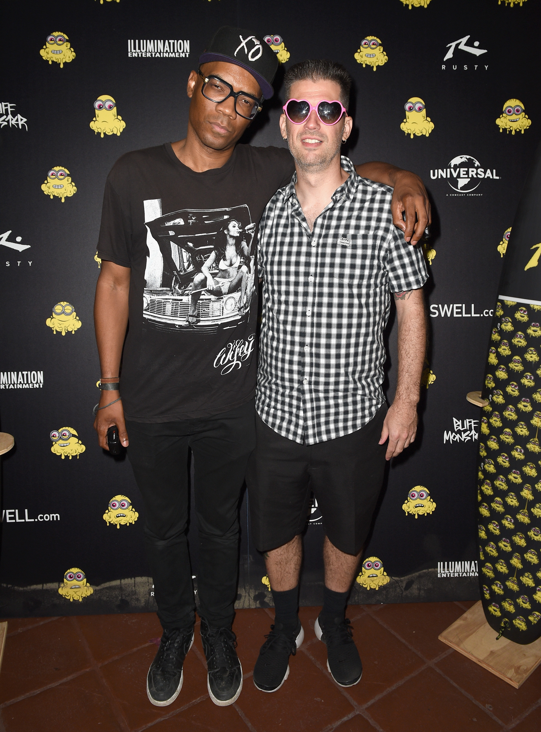  Artists Merlin Bronques and Buff Monster attend Buff Monster x Minions x Rusty Lost in Paradise Capsule Collection launch event on July 28, 2016 in Santa Monica, California.&nbsp; (Photo by Joshua Blanchard/WireImage) 