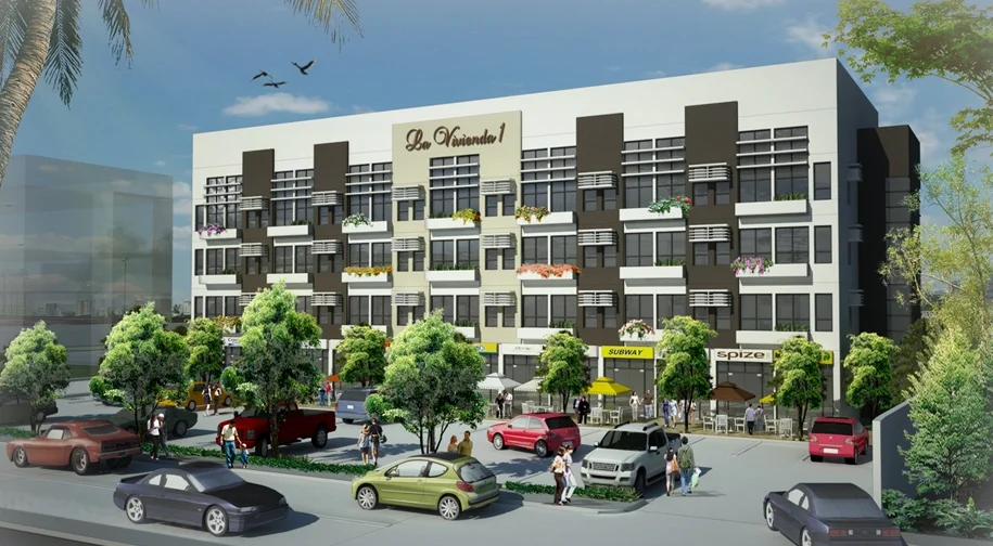 La Vivienda 1 Architectural Perspective (front with commercial spaces).jpg