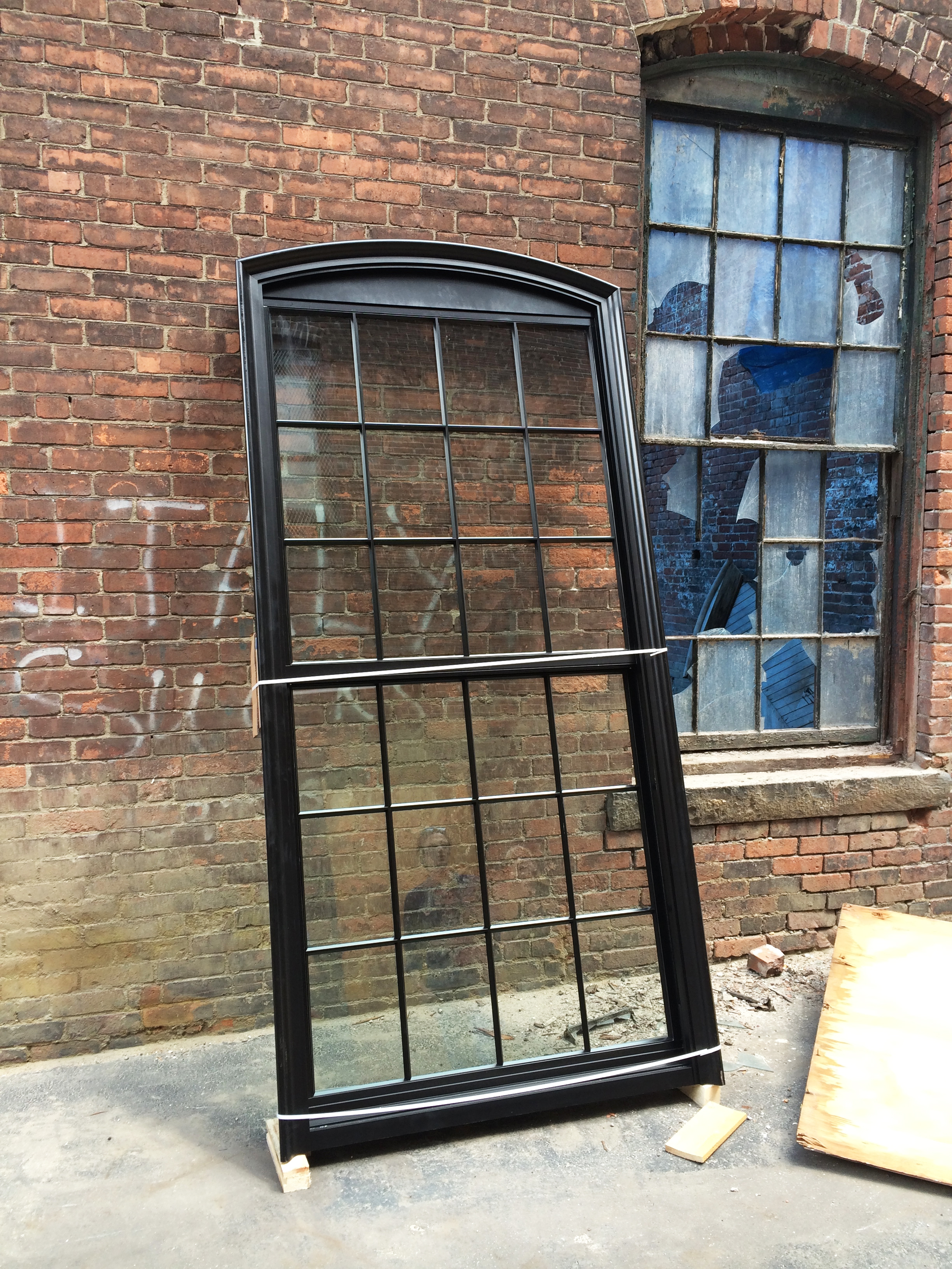 Test fitting new windows at Cromwell Mills . Photo credit: Anastasia Laurenzi