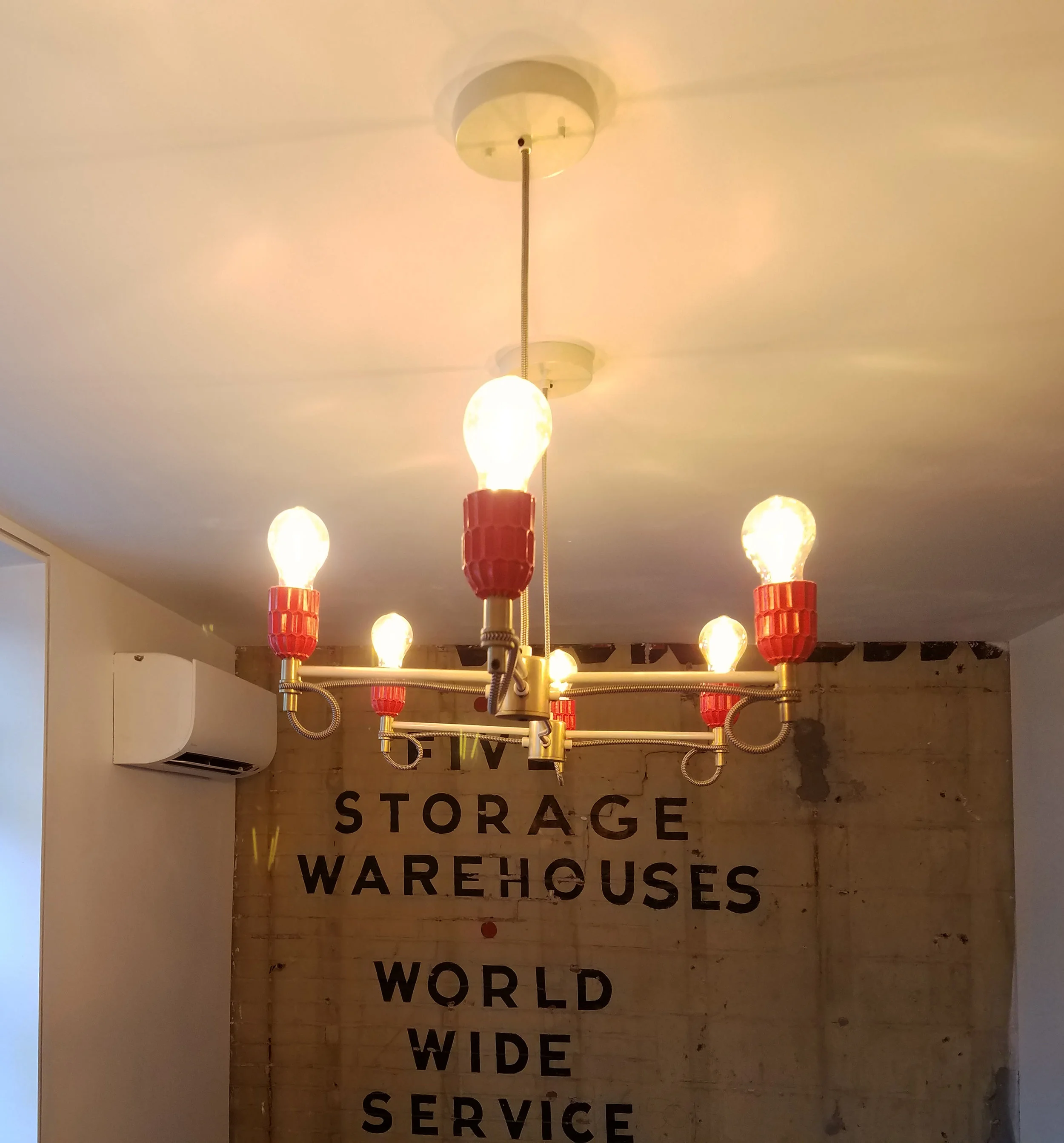 some custom lighting in the entry space