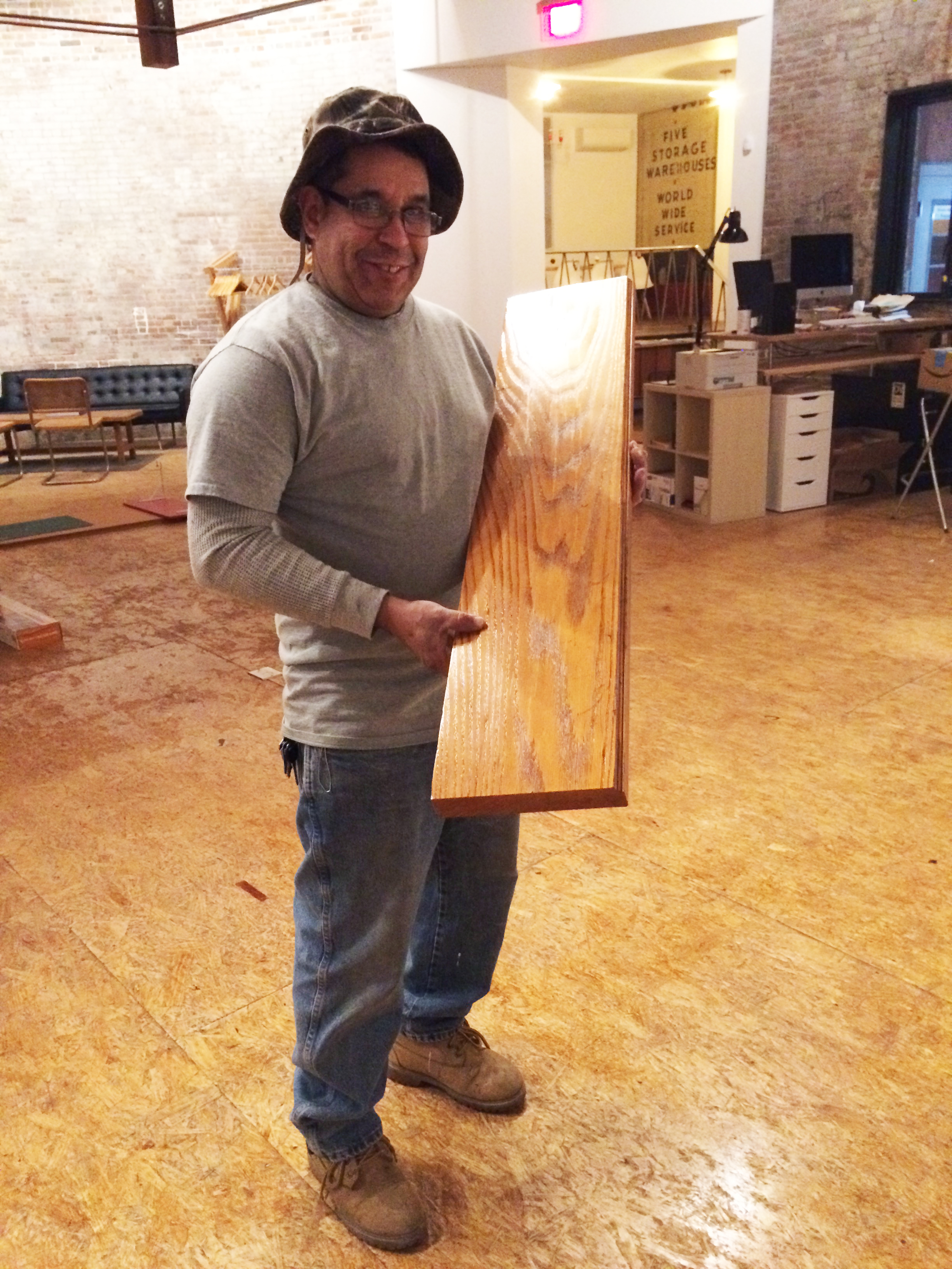 Jose, proudly displaying a finished plank